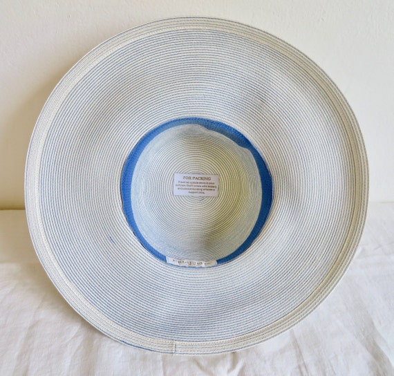 Eric Javits Light Blue and White Wide Brim Hat La… - image 9
