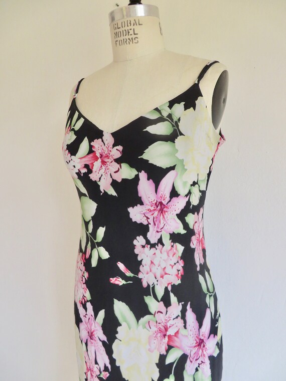 Vintage 1930's Style Orchid Floral Print Silk Chi… - image 5