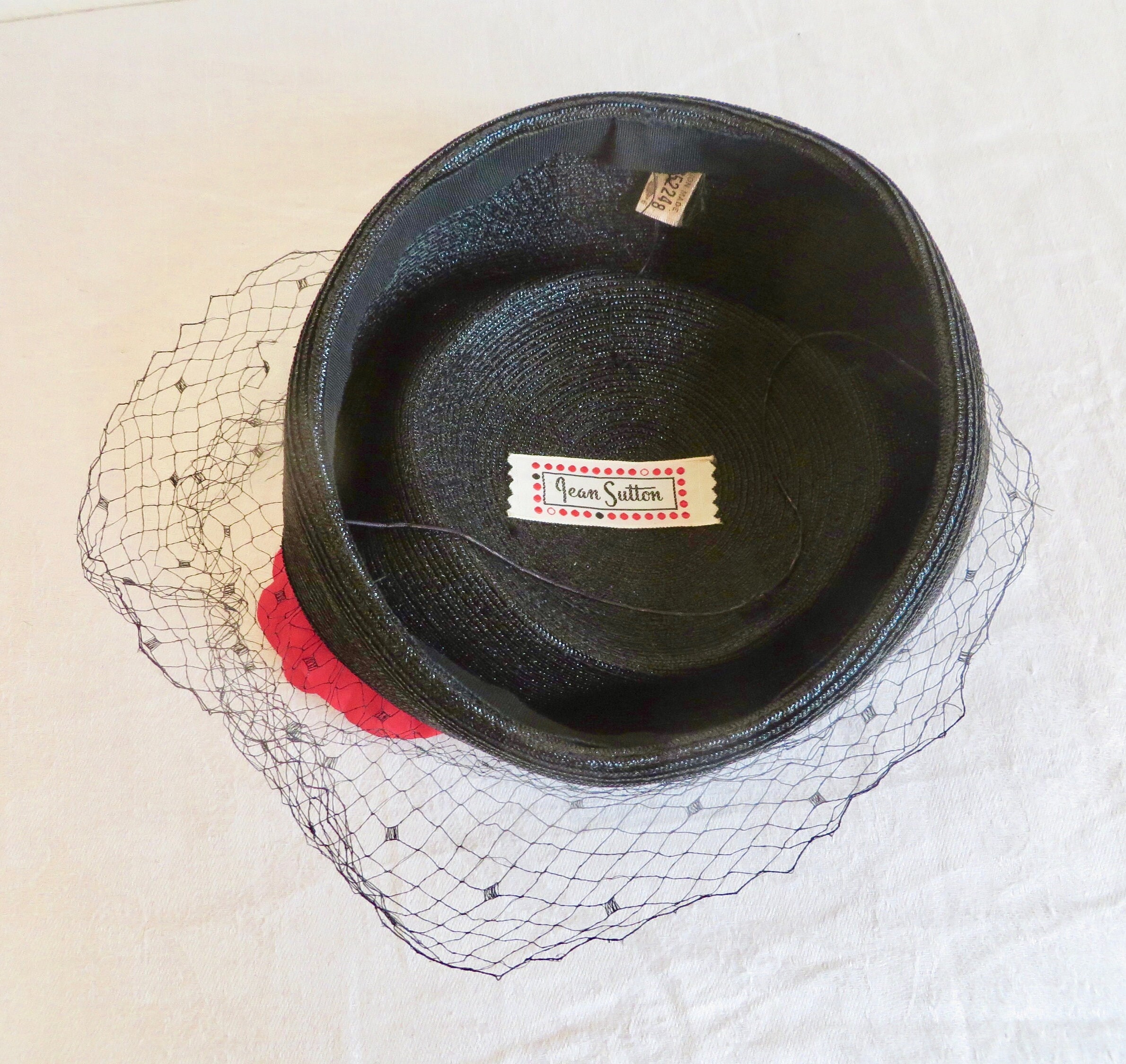 Vintage Jean Sutton Straw Hat Jean Sutton Vintage Pink Floral Hat Union Made Kentucky  main image 4