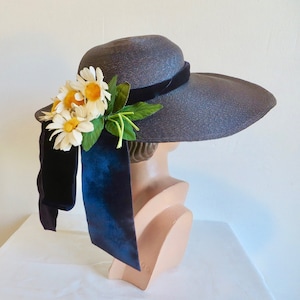 1950s Wide Brim Hat Flower - Etsy display picture 1