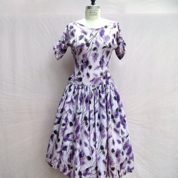 lavender fit and flare dress