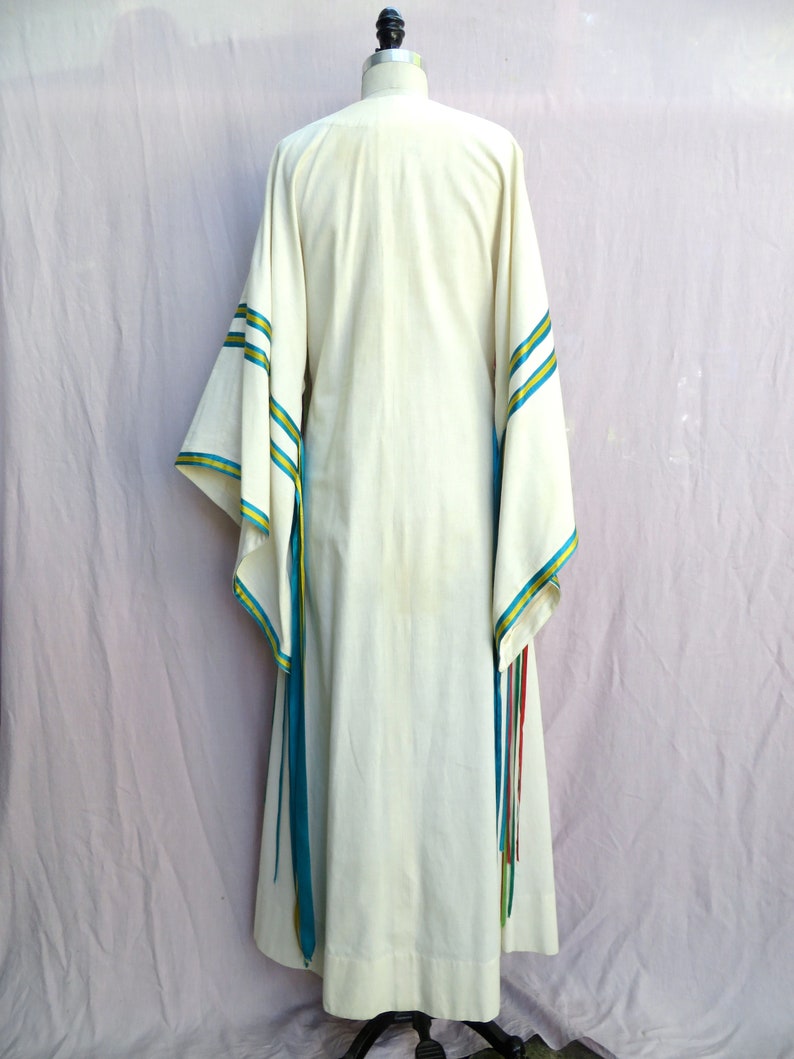 Vintage 1970/'s Josefa Mexican Caftan with Ribbon Fringe Mexican Festival Kaftan Hippie Boho Medium