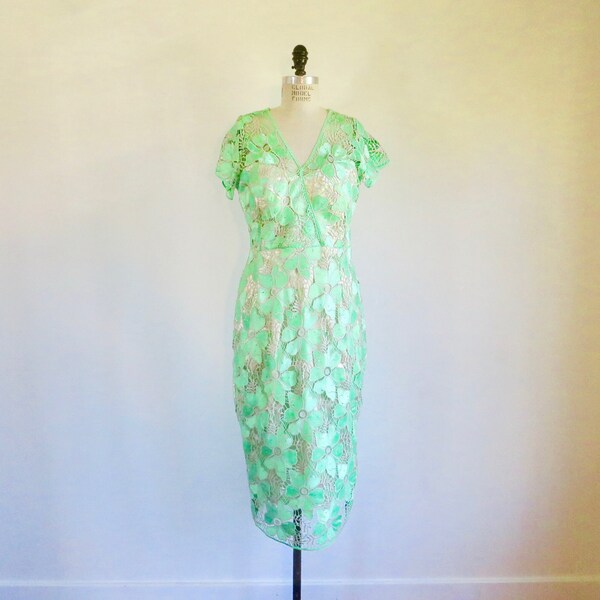 Mint green design floral tube top irregular dress main image 1