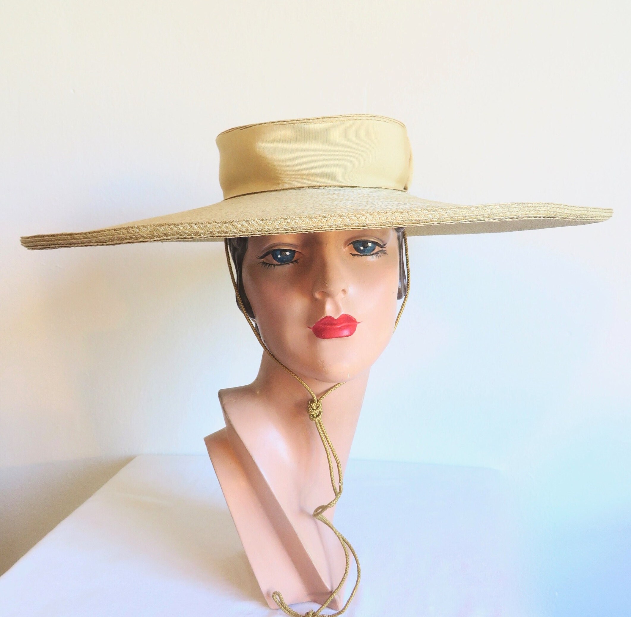Patricia Underwood Creme Natural Straw Very Wide Brim Sun  display picture 2