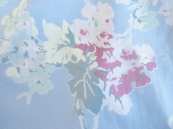 1930's 40's Style Pastel Blue Floral Silk Chiffon… - image 10