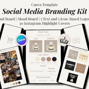 Canva Branding Kit: Logo Templates, Moodboard, Instagram Highlight Covers (Digital Download)