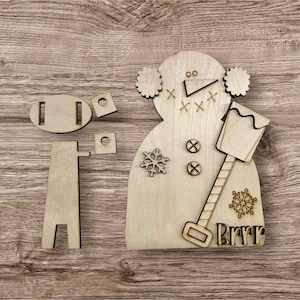 Snowman Shelf Sitter w/ easel Home Decor DIY Kit
