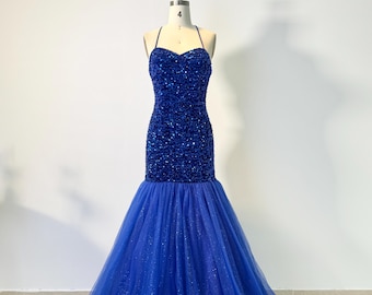 Royal Blue Mermaid Dress: Off-shoulder Formal Gown - Etsy