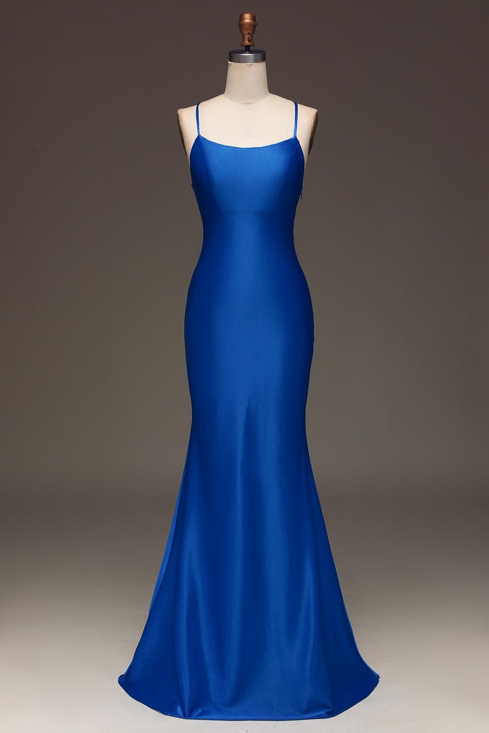 Royal Blue Open Back Prom Dress - Etsy
