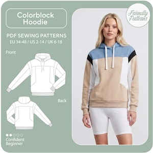 Patron de couture pour sweat à capuche femme | Niveau débutant (PDF numérique)