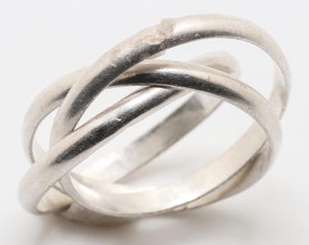 Vintage Sterling Silver Interlocking Ring