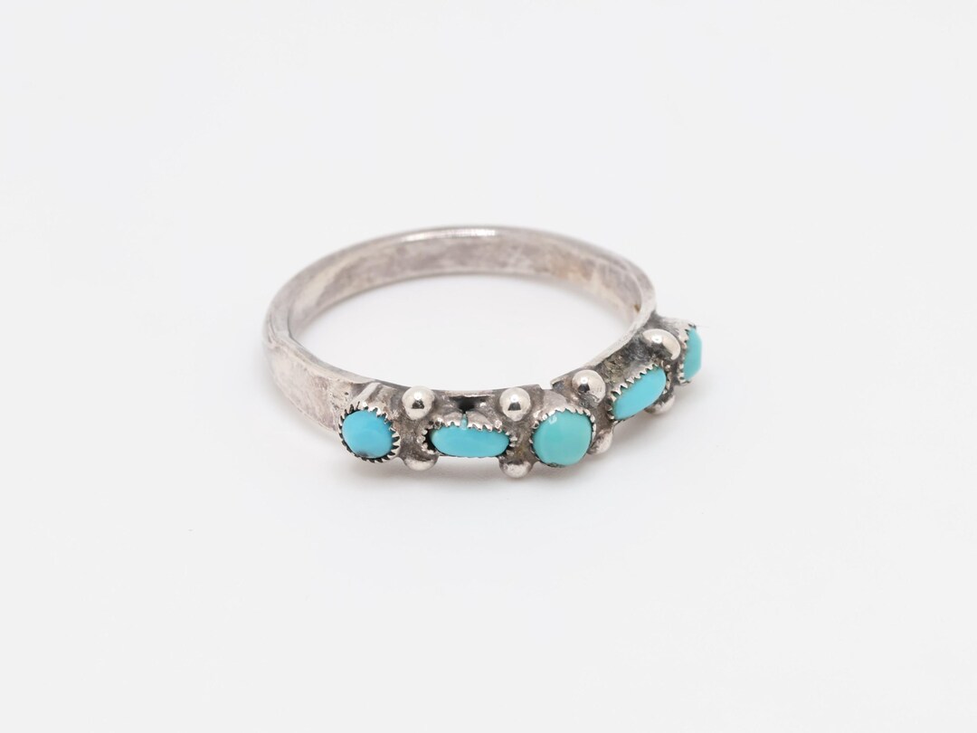 Sterling Silver Kingman Blue Turquoise Zuni Ring - Etsy