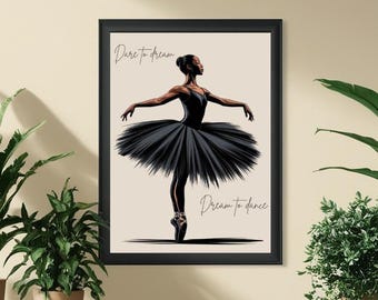 Elegant Ballet Dance Digital Wall art - Printable Ballet poster | Inspirational Art | Instant Download for Studio & Home Decor