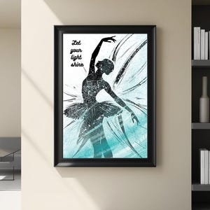 Elegant Beautiful Ballerina Dance Wall Art | Home Decor | Dance Studio Decor