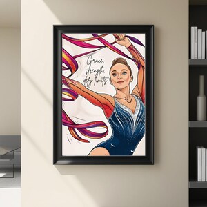 Inspirational Colourful Gymnastics Wall Art Decor | Home Decor | Elegant Powerful Gymnast Wall Art