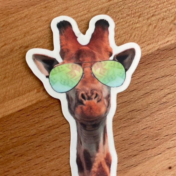 Cute Bling Giraffe Vinyl Sticker, Woodland Animals, Furry Friends, Safari Animal Sticker