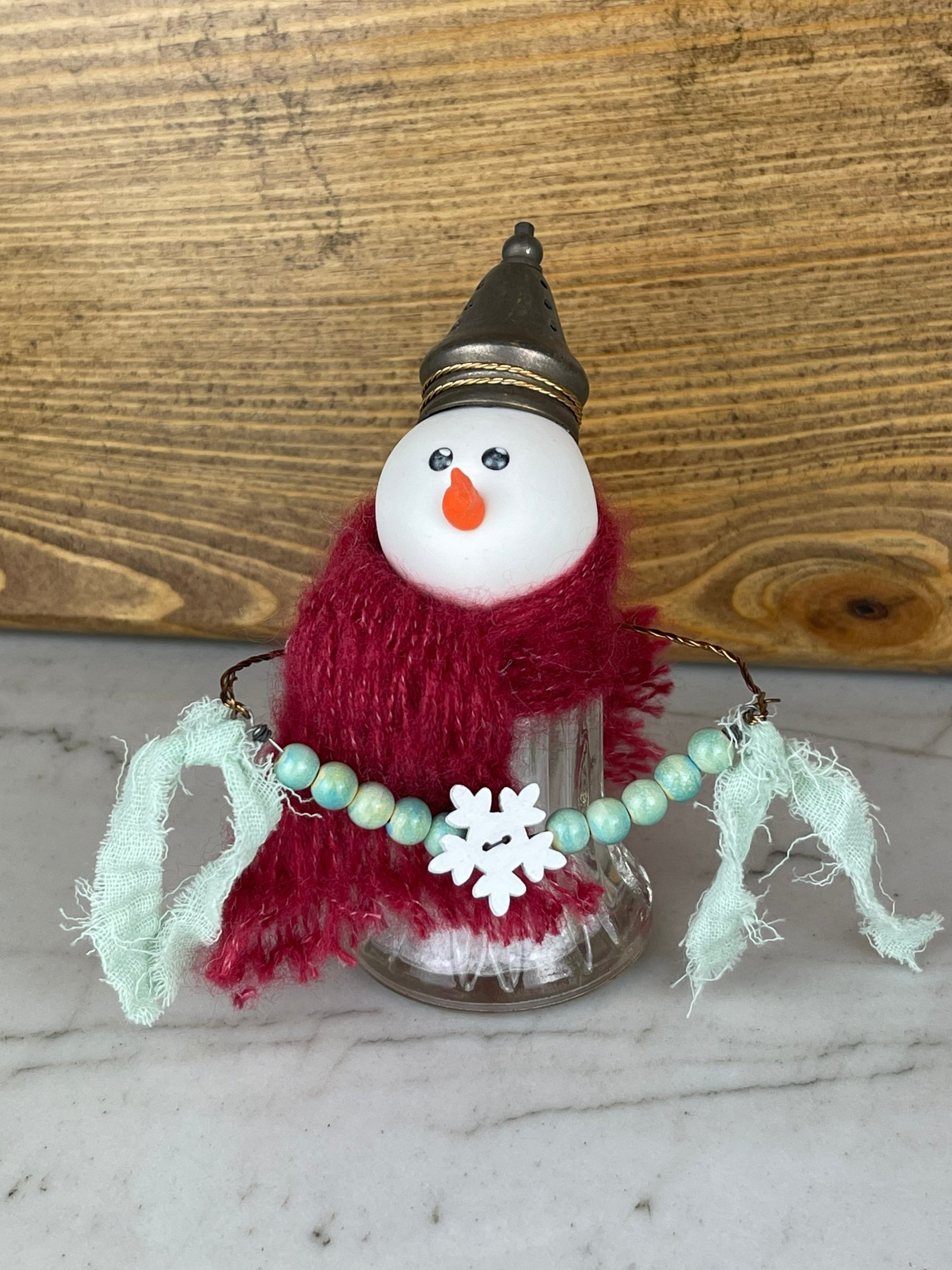 Saltshaker Snowman Figurine - Christmas Home Gift - Snowman Decor - Winter  Knick Knack - Merry and Bright Snowman