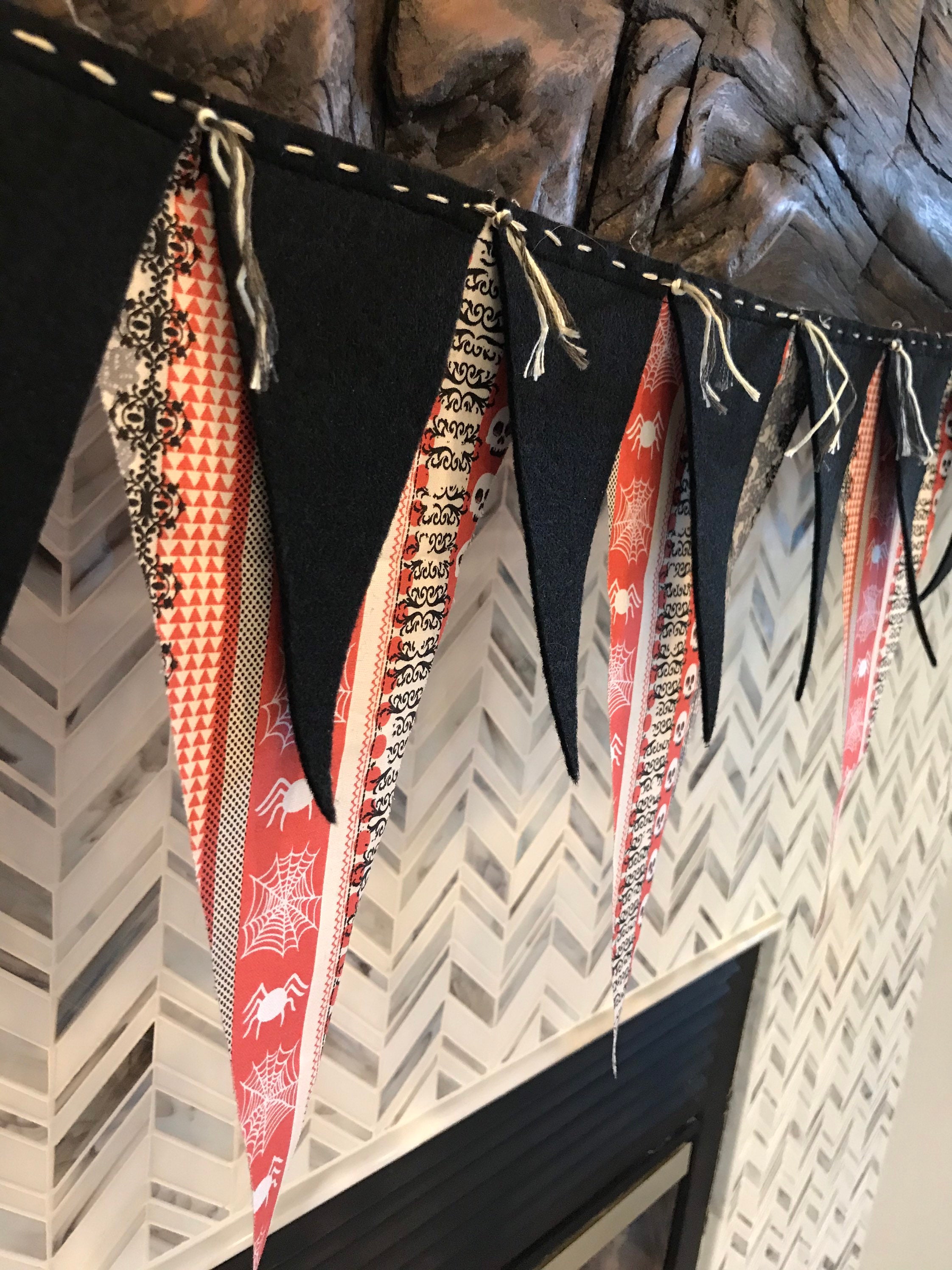 Halloween Pennant Banner Halloween Garland Mantel Doorway Banner