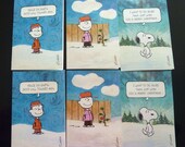 Vintage Lot of 6 Unused Peanuts Gang, Snoopy, Charlie Brown Christmas Cards - With Damage -  Destash