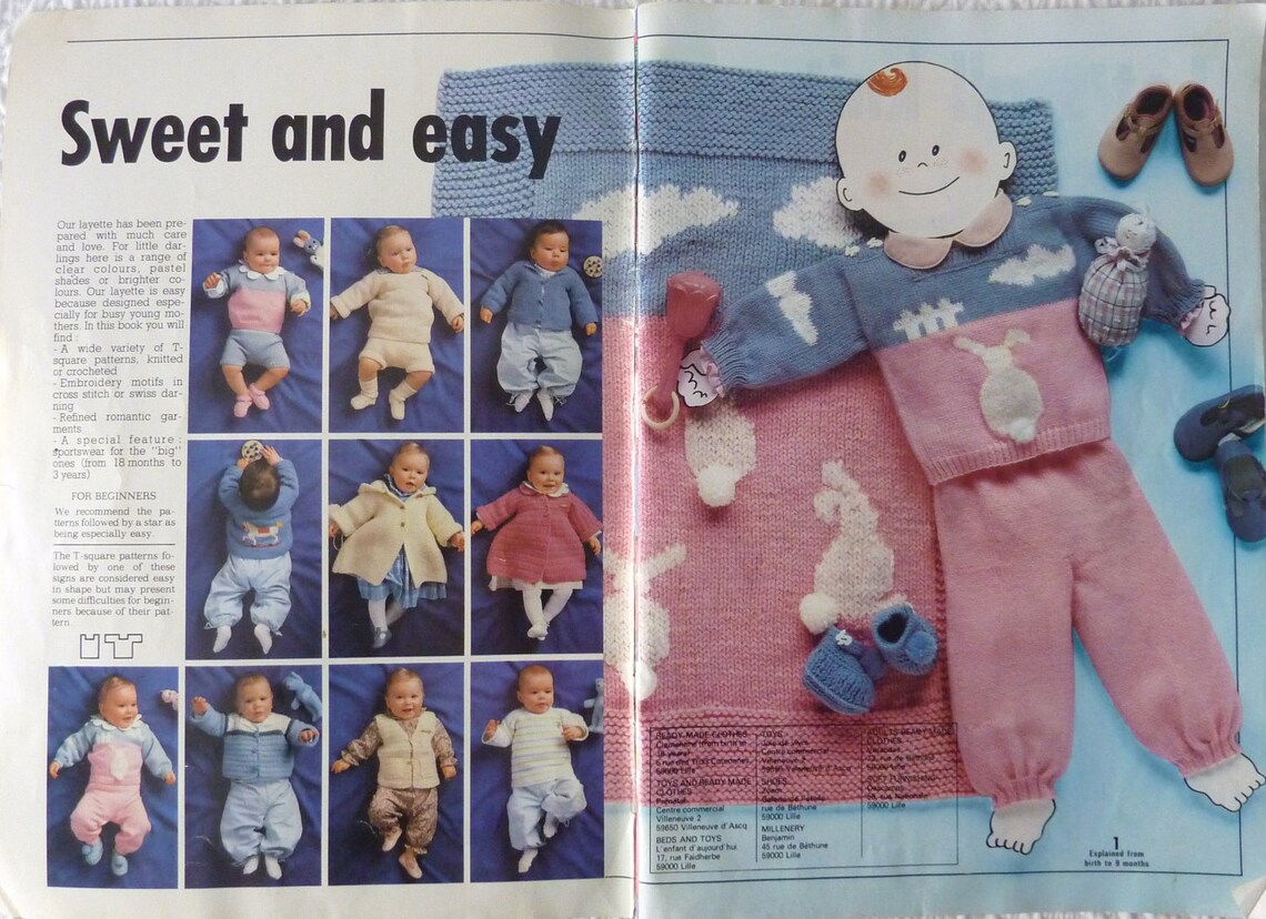 Phildar Knitting & Crochet Pattern Book Baby Layette Etsy