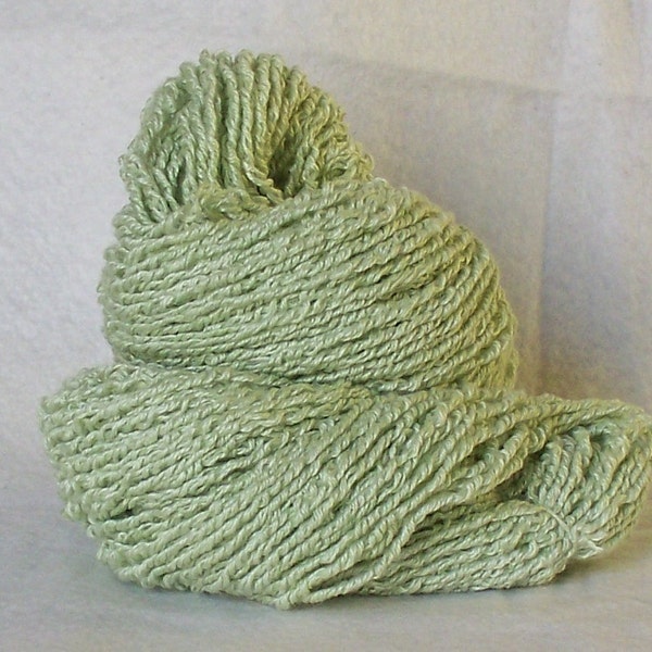 Cashmere yarn Silk yarn Key Lime Green Silk Cashmere Recycled Sweater Yarn 200 yards saori weaving yarn