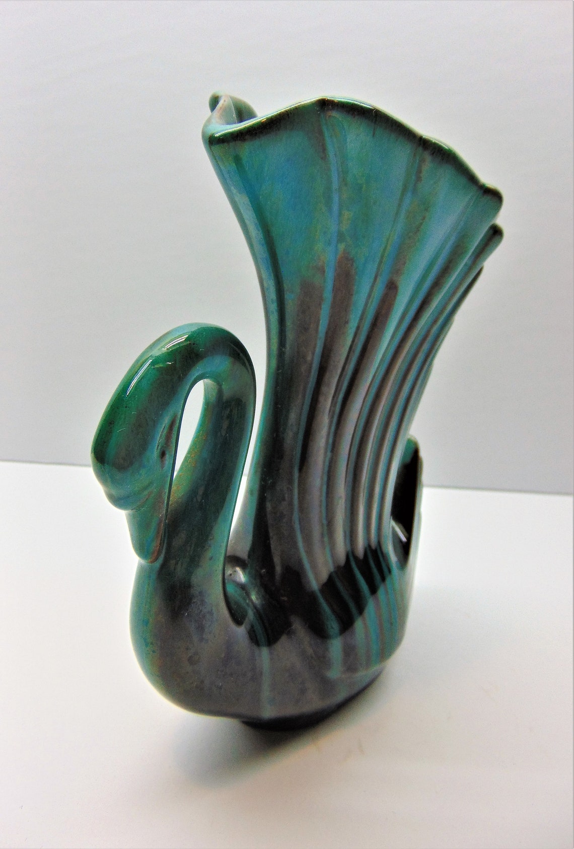 Vintage Blue Mountain Pottery Swan Vase Etsy