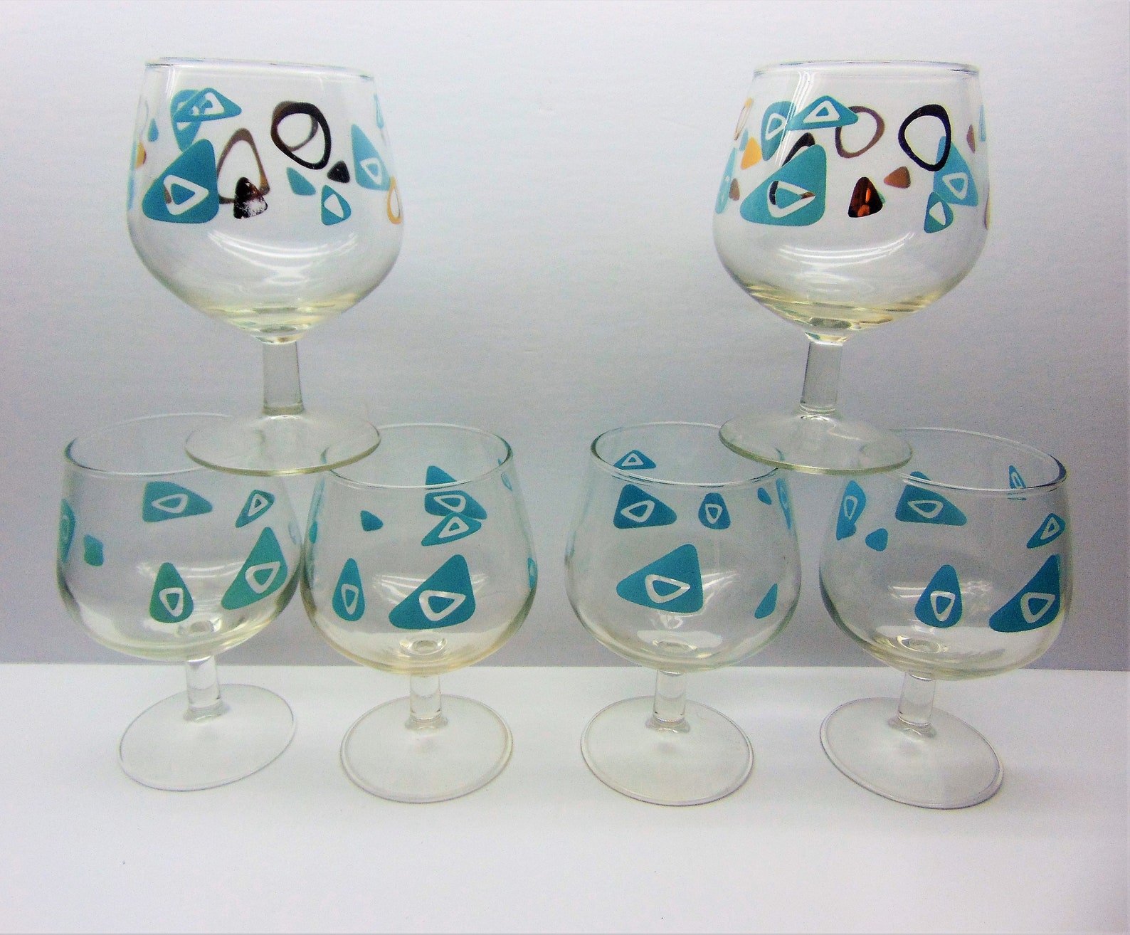 Vintage Amoeba Boomerang Aqua Drink Glasses Etsy