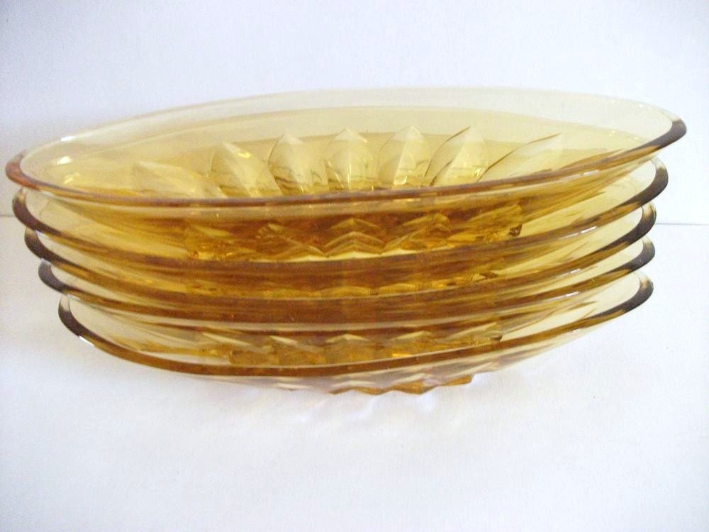 Vintage Gold Glass Serving Dishes Etsy