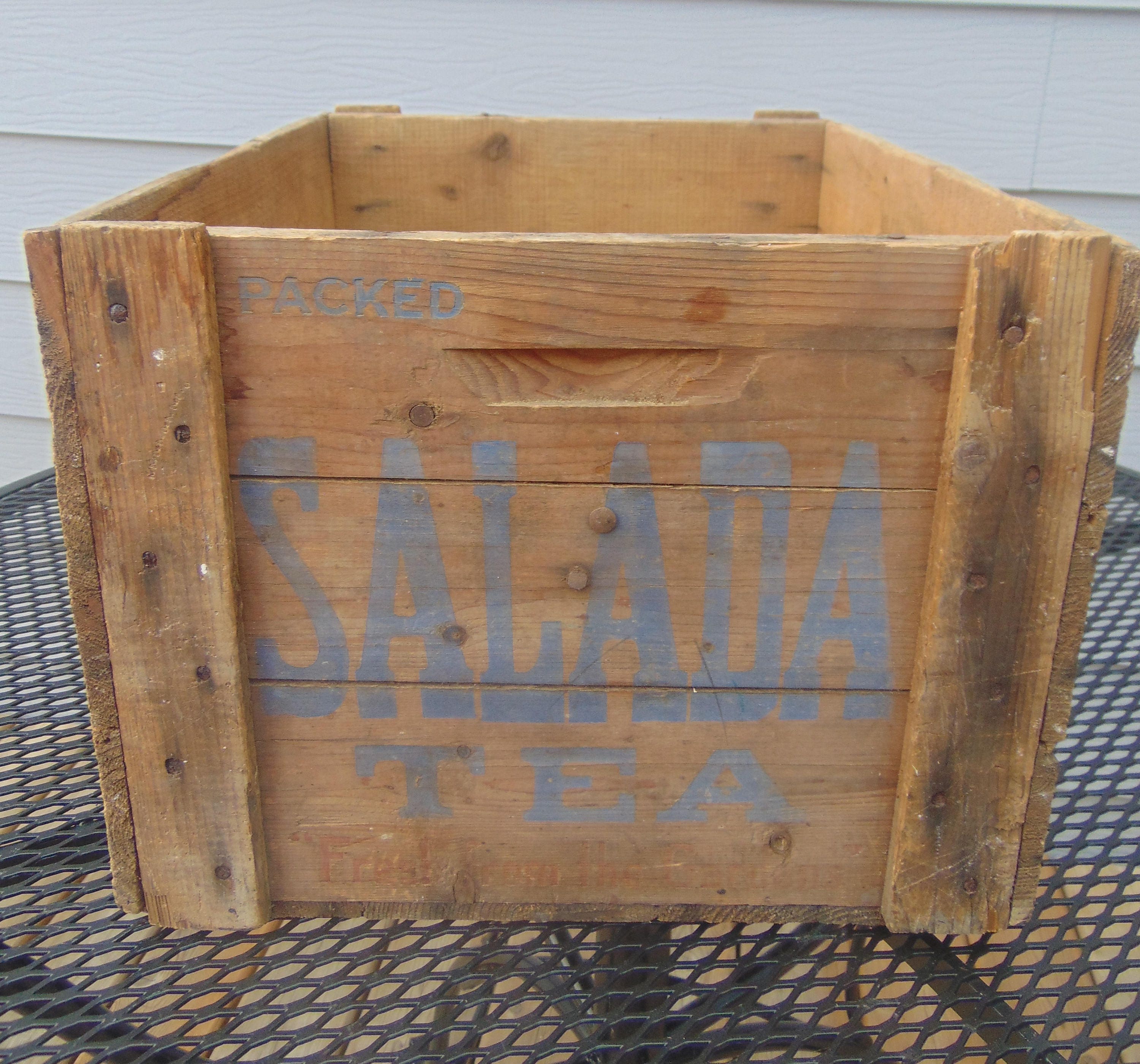 Vintage Salada Tea Wood Crate Etsy