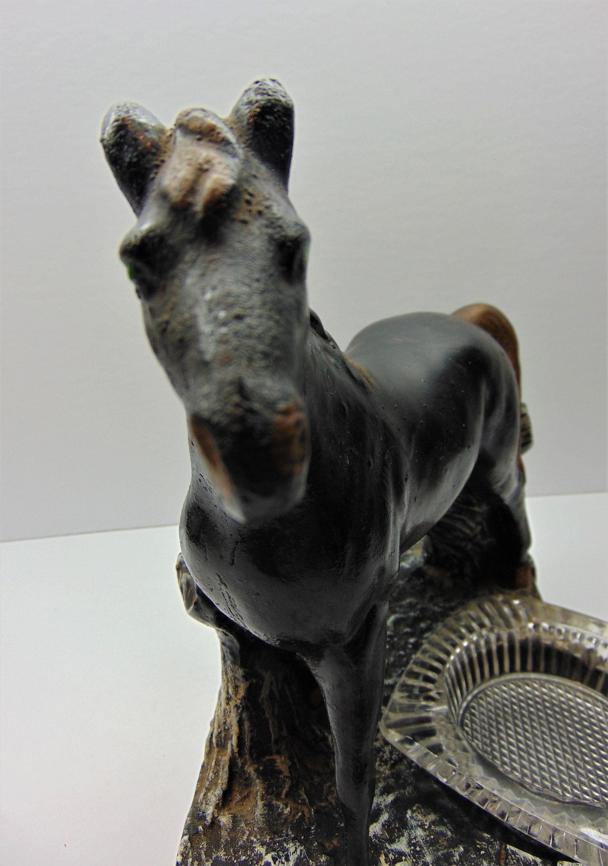 Vintage Chalkware Horse Ashtray Etsy