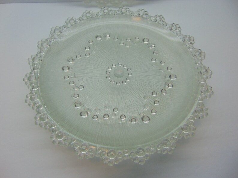 Vintage Glass Plates Japanese Aderia Bubble Lace Edged Etsy