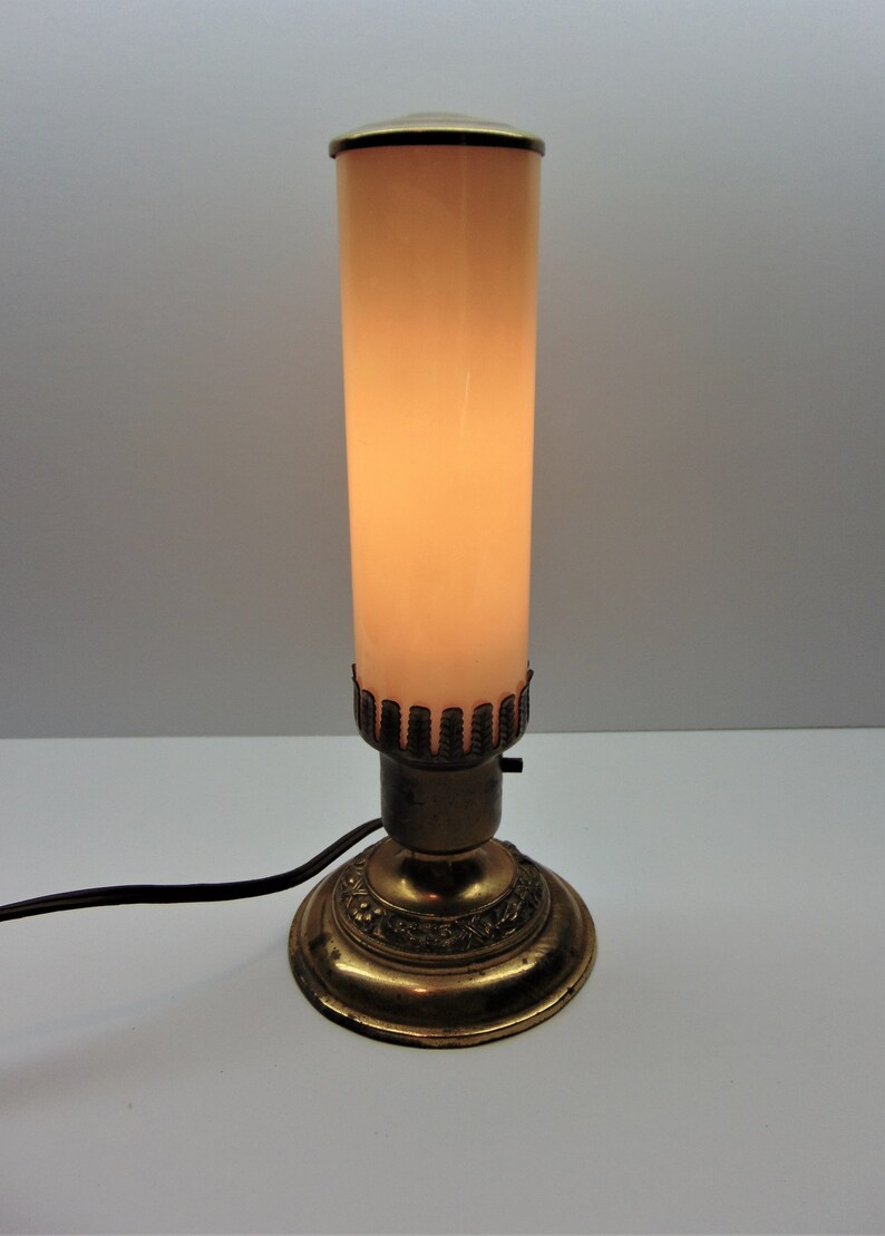 Vintage Glass Cylinder Tube Table Lamp