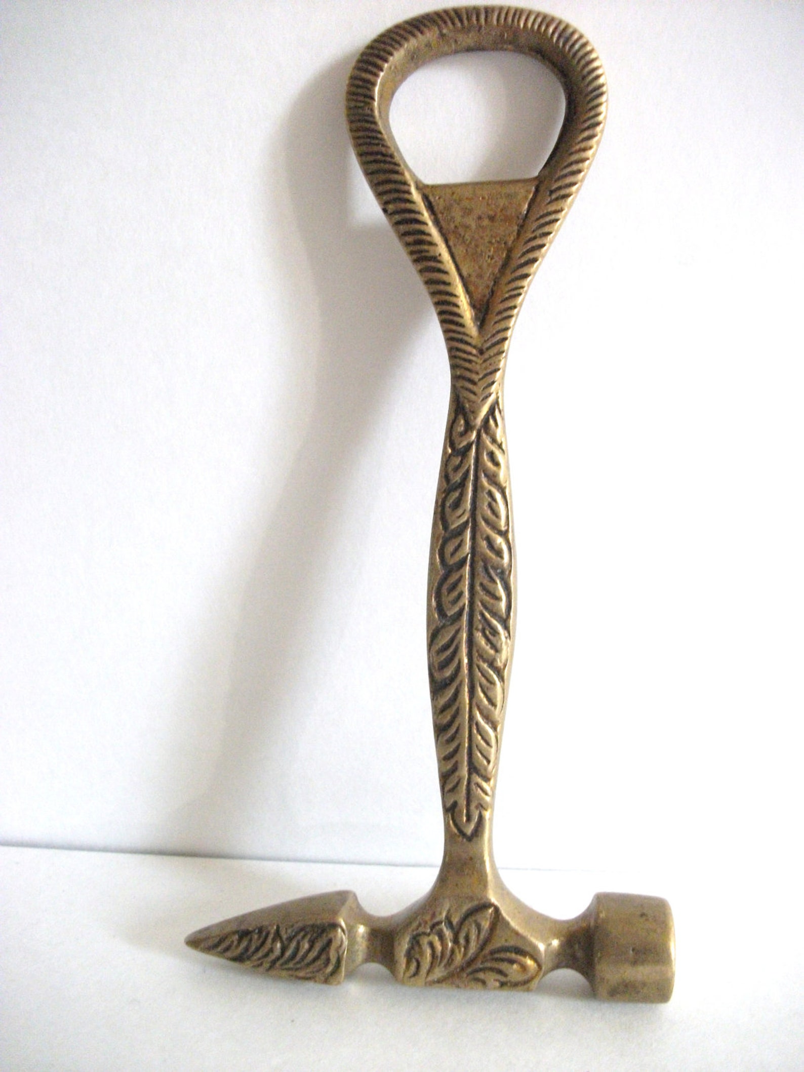Vintage Brass Hammer Bottle Opener Etsy