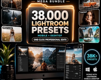 38 000 Lightroom-förinställningar Mega Bundle för mobil och dator, professionella fotoredigeringsfilter för Instagram Lifestyle Photography