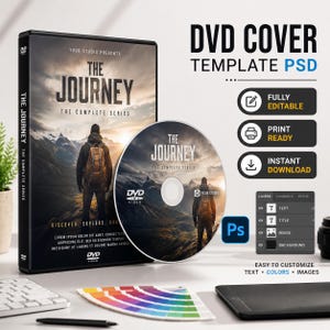 DVD Label Cover Template PSD | Professional Disc Cover Design | Editable Photoshop DVD Case Insert | Printable Media Packaging