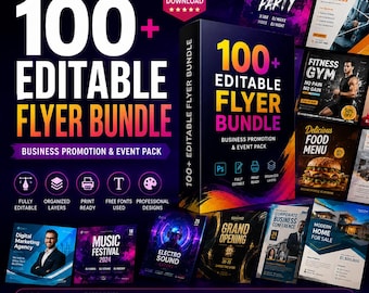 100  Flyer Bundle | Business Promotion & Event Pack