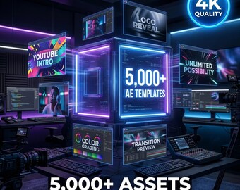 5000+ Adobe After Effects Templates Mega Bundle | Professional Motion Graphics, YouTube Intro, Title Animations, Transitions, Logo Reveals