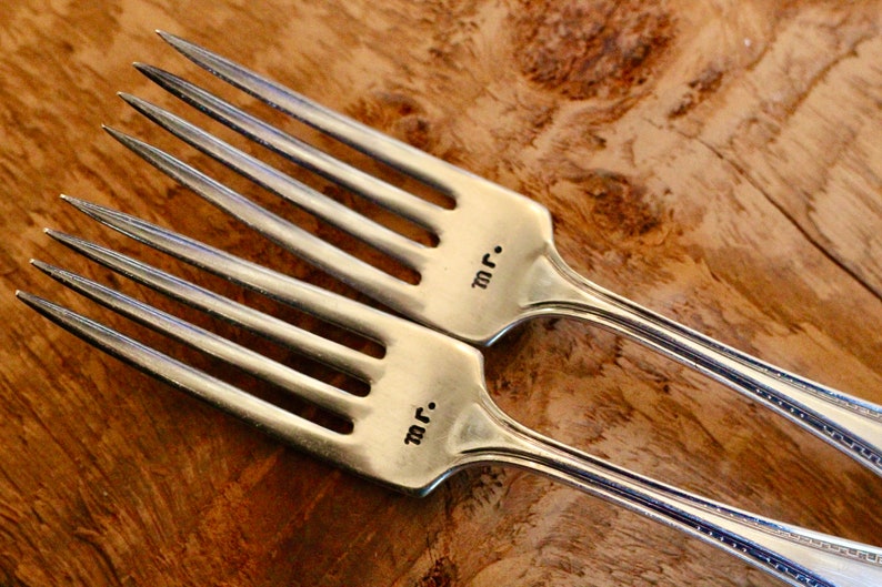 Wedding Cake Forks Vintage and Custom by Rawkette Etsy