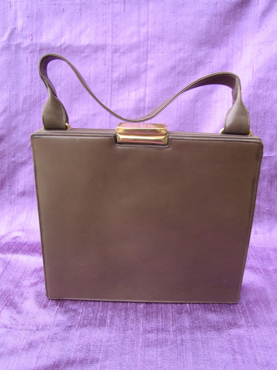 37. Cross mid-century modern leather handbag