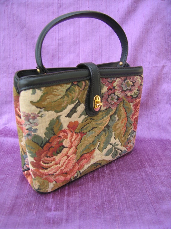 16. Cross needlepoint mid-century modern handbag - image 2
