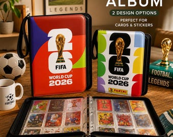 Álbum para tarjetas del Mundial de la FIFA 2026, álbum para coleccionistas de cromos de fútbol, portatarjetas Panini, organizador de tarjetas de fútbol con cremallera, regalo para aficionados