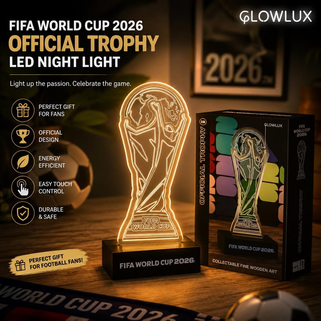 FIFA World Cup 2026 Trophy LED Night Light – Soccer Fan Desk Lamp ...