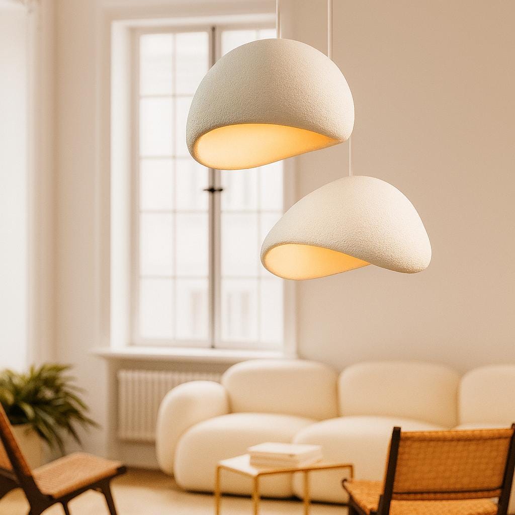 Sculptural Cloud Pendant Light – Modern Curved Ceiling Lamp
