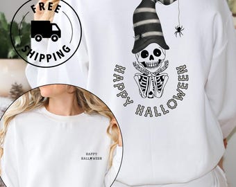Sweat à Capuche Halloween 'Witches Be Trippin' – Marque Gildan, Polaire, Tailles S à 2XL, Neuf Sans étiquettes