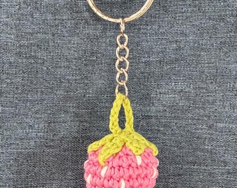 Strawberry Crochet Keychain
