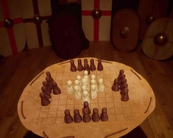 The Viking Game Hnefatafl Strategy Board Game Leather Pouch