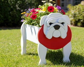 DIY XL 2' Bulldogge Pflanzkasten aus Holz Muster Blueprint Design Pläne Bauen Garten Blumentopf Veranda Terrasse Digitaler download Haustier SVG