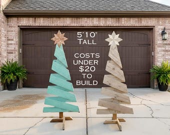 Einfach DIY Bethlehem Stern & Spirale Weihnachtsbaum und Stand-Zaun Streikposten Freistehende Band Blueprint Design-Pläne Bauanleitungen