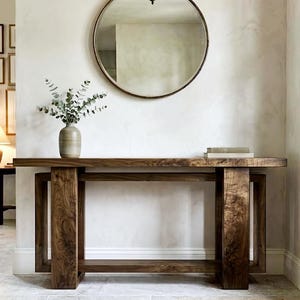Easy DIY Optical Illusion Wooden Console Table Blueprint Build Plans: TV, Mudroom, Entryway, Foyer, Sofa, Couch, PDF Digital Instructions