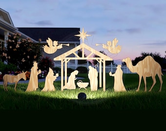 DIY 8 Ft Nativity Scene Pattern Template Blueprint Digital download: Christmas Jesus Manger Wood Foam Acrylic Print Printable Pdf Png Svg